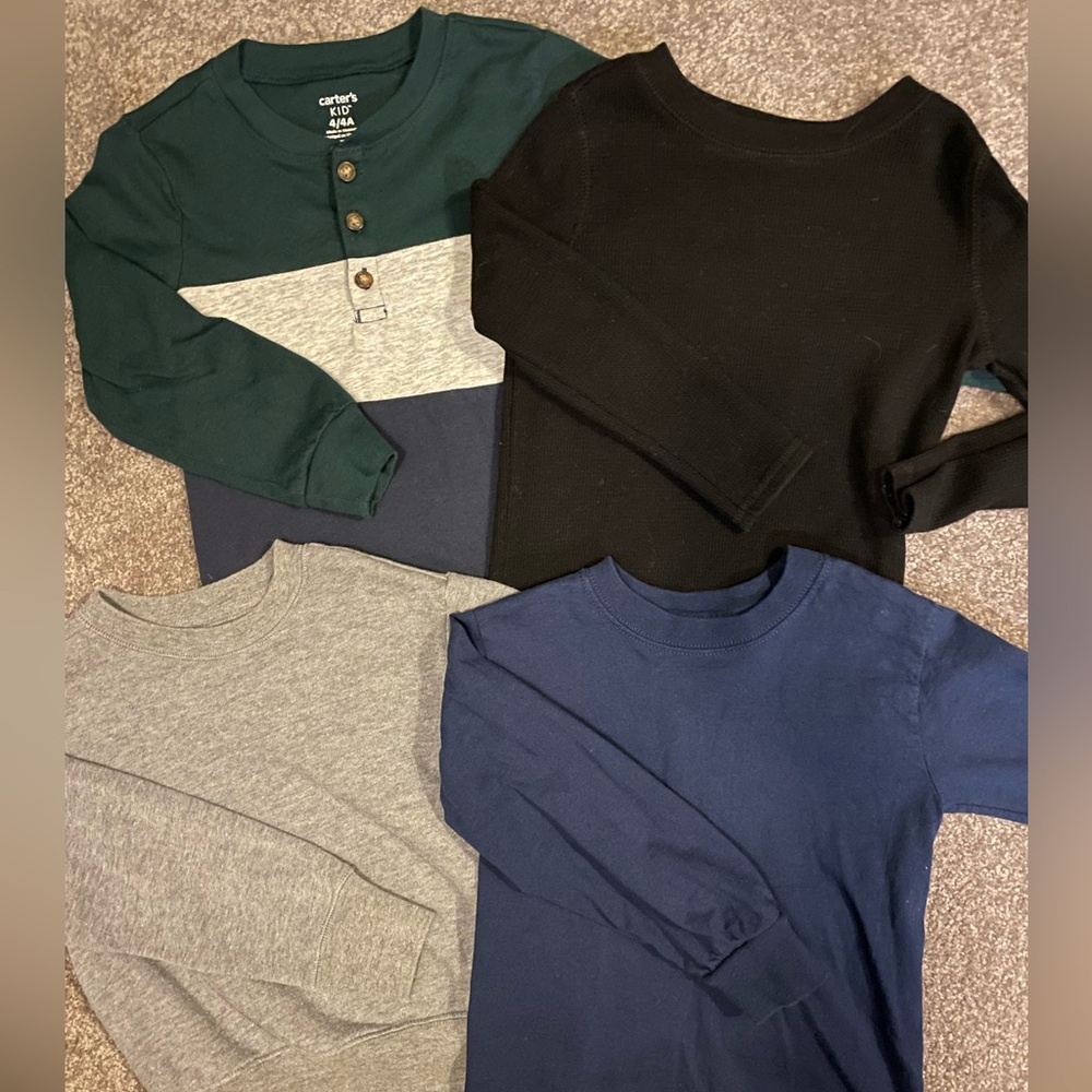 Boys size 4 long sleeve shirts